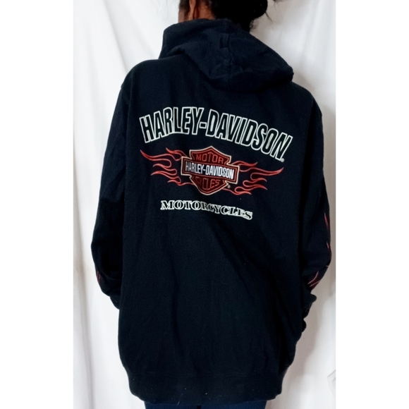 Harley-Davidson Other - Harley Davidson Flames Black Full Zip Hoodie